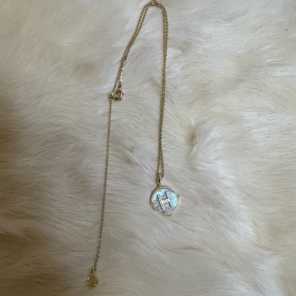 Kendra Scott Initial “H” Necklace – Gold with Iridescent Pendant - Picture 6 of 6